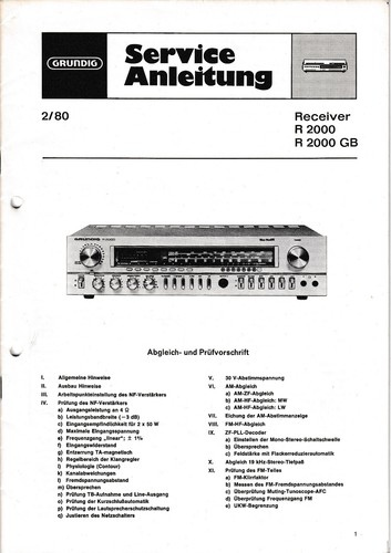 Service manual für grundig - manual, r