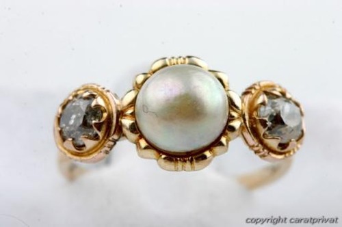 Perlen ring gelb - gelb, gold