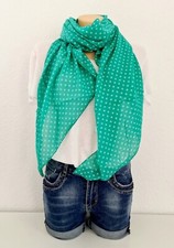 Blogger Italy Schal Halstuch Seide/Baumw. asymetrisch mittelgroße Punkte Mint