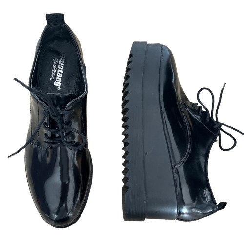 Mustang plateau oxford schuhe - plateau,