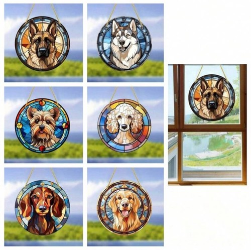 Hund acryl wanddeko - hund, auto