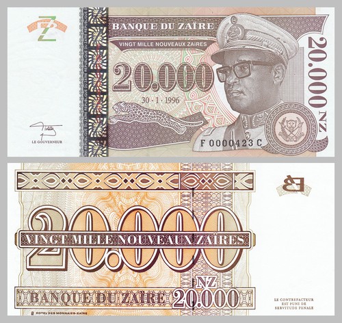 Zaire 20000 nouveaux zaires - zaire,