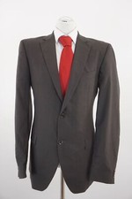 Tommy Hilfiger Sakko Jackett 102 braun uni Einreiher 2-Knopf Schurwolle D202