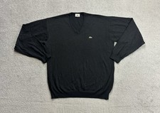 LACOSTE Herren Pullover Gr XL Wolle Sweater Strickpullover Jumper 12410 Schwarz