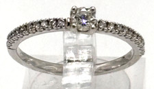 Brillant Ring 14K/0,585 Weißgold zentral Brillant ca. 0,2ct Größe 56