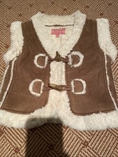 Mädchen Weste 116 122 Fell Weich Braun