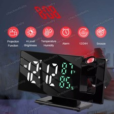 Digital LED Alarm Wecker mit Projektion USB Dimmbar Alarmwecker Tischuhr Snooze