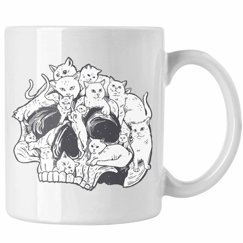 Totenkopf tasse katzen kaffee - tasse,