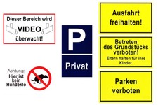 Hinweisschild Gebotsschilder Verbot Warnung Ausfahrt freihalten Parken verboten 