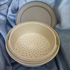 Tupperware Siebservierer Schüssel Retro beige klein Thermo-Duo grau sieb schale