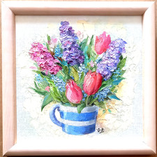 Blumen Gemälde neu Ölbild