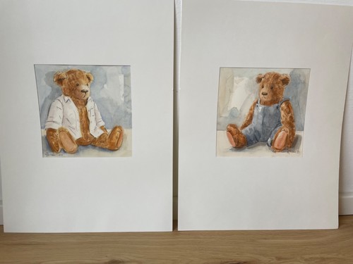 Aquarell teddybär bär bild - teddybär,