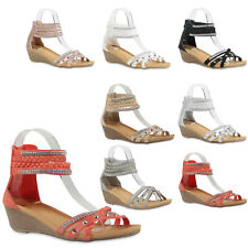 Damen Keilsandaletten Strass