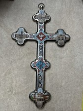 Millefiori Grand Tour kreuz Mikromosaik um 1900 Antik 48 cm !  3 Kg