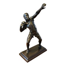 Bronzefigur Kugelstoßer Bronzeskulptur Sportler Bronze H 25,5 cm Figur 55710