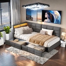 Polsterbett 90x200 cm mit LED