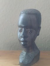Afrikanische Skulptur aus  Ebenholz, Männerkopf, 50 Jahre alt, H: 17,5,  B:10 cm