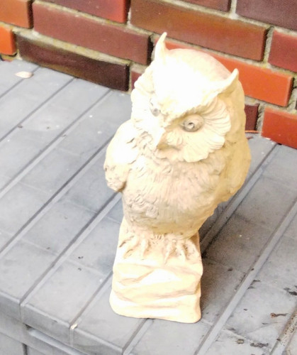Dekofigur figur eule - dekofigur, beige