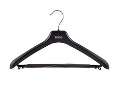 Boss Kleiderbügel für Anzüge und 2-Teiler, Kostümbügel, 42 cm, schwarz, 10 Stück