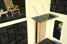 Glas Vordach V2A Edelstahl