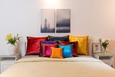 80x80 cm Orientalischer Kissenbezug aus Samt Brokat & reiner Baumwolle 17 Farben