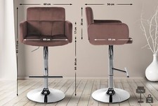 Barhocker Los Angeles Samt höhenverstellbar Barstuhl drehbar Stuhl Metallgestell