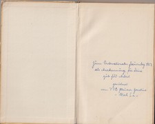 Widmung  VEB Plauener Gardine 1953 im Buch Frühlingslied von Taras Chadkewitsch