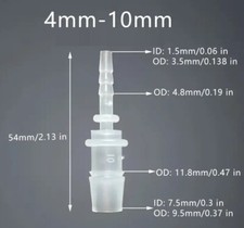 4mm auf 10mm Schlauchadapter Kalt Wasser Schlauchtülle Adapter Fitting Schlauch