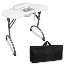 Faltbar Nageltisch Maniküretisch mit Absaugung & Handkissen für Nagelstudio