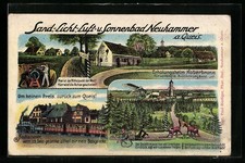Ansichtskarte Neuhammer a. Queis, Erholungsheim Koberbrunn, Eisenbahn 1916 
