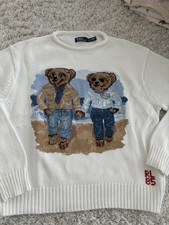 Ralph Lauren Pulli Bär Weiß Gr. S