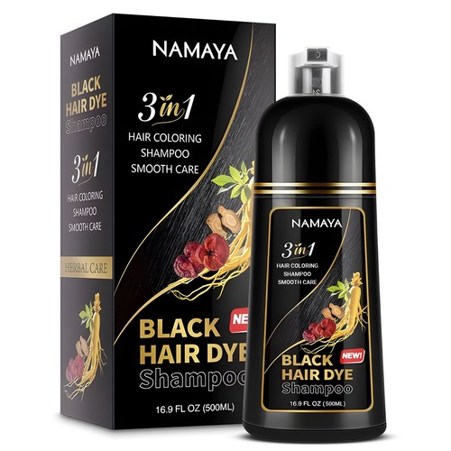 Black hair dye shampoo - black, in