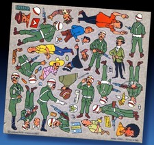 ALTER TINTIN TIM & STRUPPI Rubbelbilder TRANSFER Bogen 1978 RUB DOWN Kalkitos