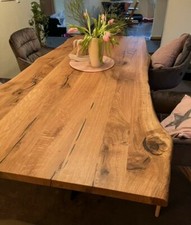 Tischplatte Eiche massiv, Esszimmertisch, Küchentisch mit Baumkante