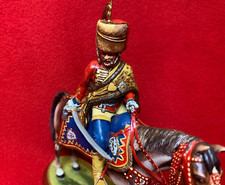 Hans Joachim v. Ziethen zu Pferd, 9cm-Figur,  Zinn, Weltklassebemalung