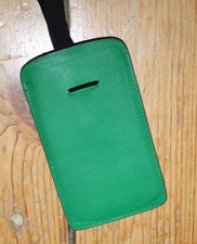 Handyhülle Leder grün Case Handyschutz Handmade grün & schwarz 