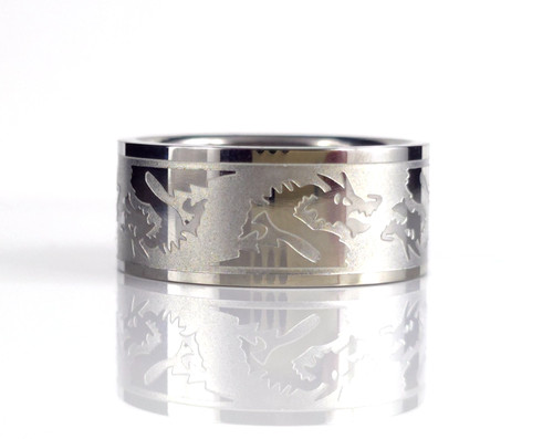Ring drache edelstahl teils - ring,