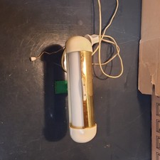 Vintage Lampe für Sekretär, klemmbar, Messing/Weiß