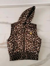Rocawear Steppweste Winterweste Weste Hoodie Leopard Monogram Braun Gold S