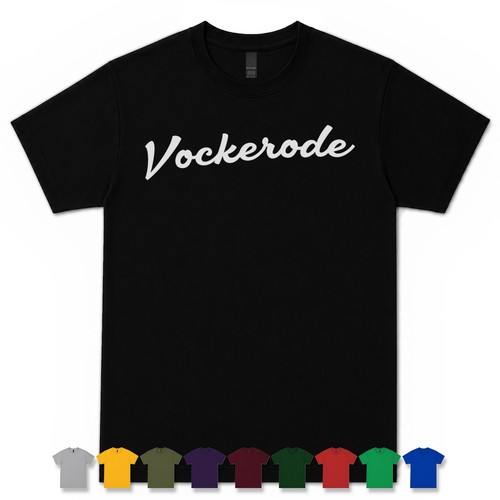 Vockerode retro script shirt - vockerode,