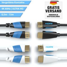 High Speed 4K HDMI Kabel 2.0 Ethernet HDR 2160p 3D Full UHD ARC Dolby 0,5m - 15m