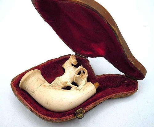 Meerschaumpfeife antik etui - meerschaumpfeife, im