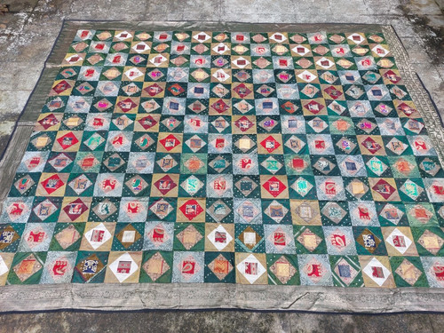 Bettüberwurf seide patchwork - seide,