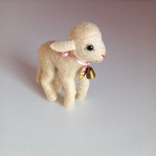 Steiff Lamby Klein 10 cm Antik Kleinstes Steiff Lamm mit original Schild & Knopf