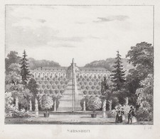 Potsdam Schloss Sanssouci Terrassen Original Lithografie 1850