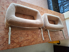 1 Paar Kopfstützen hinten Velours beige original Audi 100 VFL Typ 44 C3 Limo