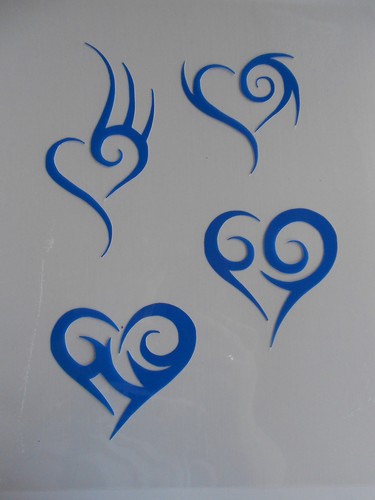 Schablone stencil tribalherzen - stencil,