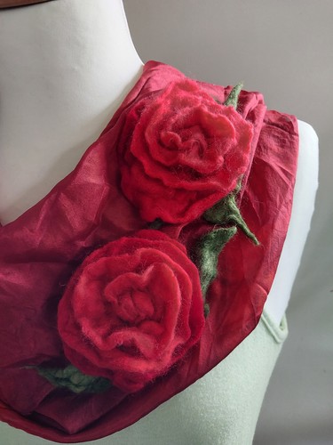 Brosche rose filzblüte - brosche,
