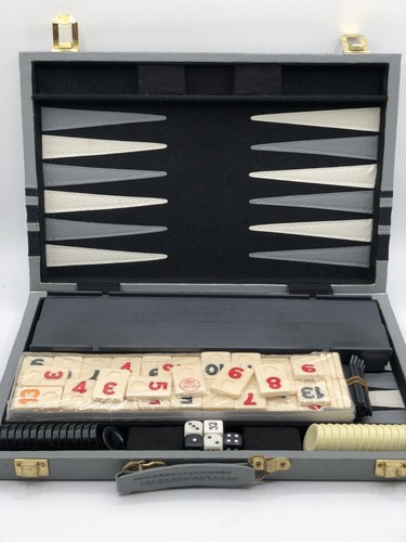 Vintage backgammon koffer 37cm - koffer,