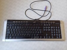 Genius SlimStar KKB-2050 QWERTY Englische Tastatur PS/2 Retro Vintage schwarz